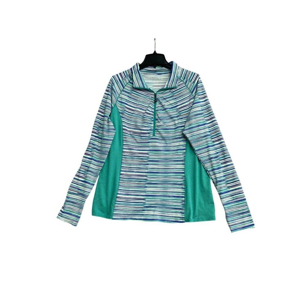 Soybu Women's XXL Striped 1/2 Zip Long Sleeve Pullover Active Top B1054